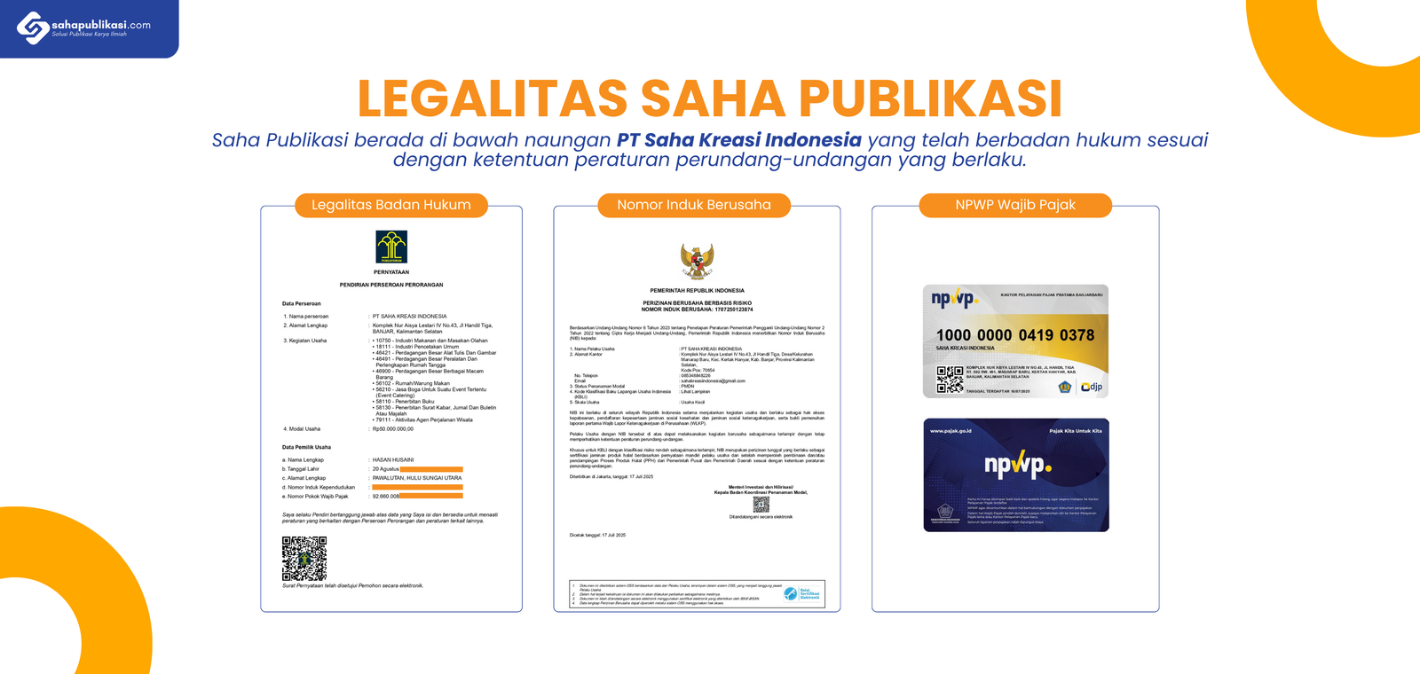 Legalitas Saha Publikasi